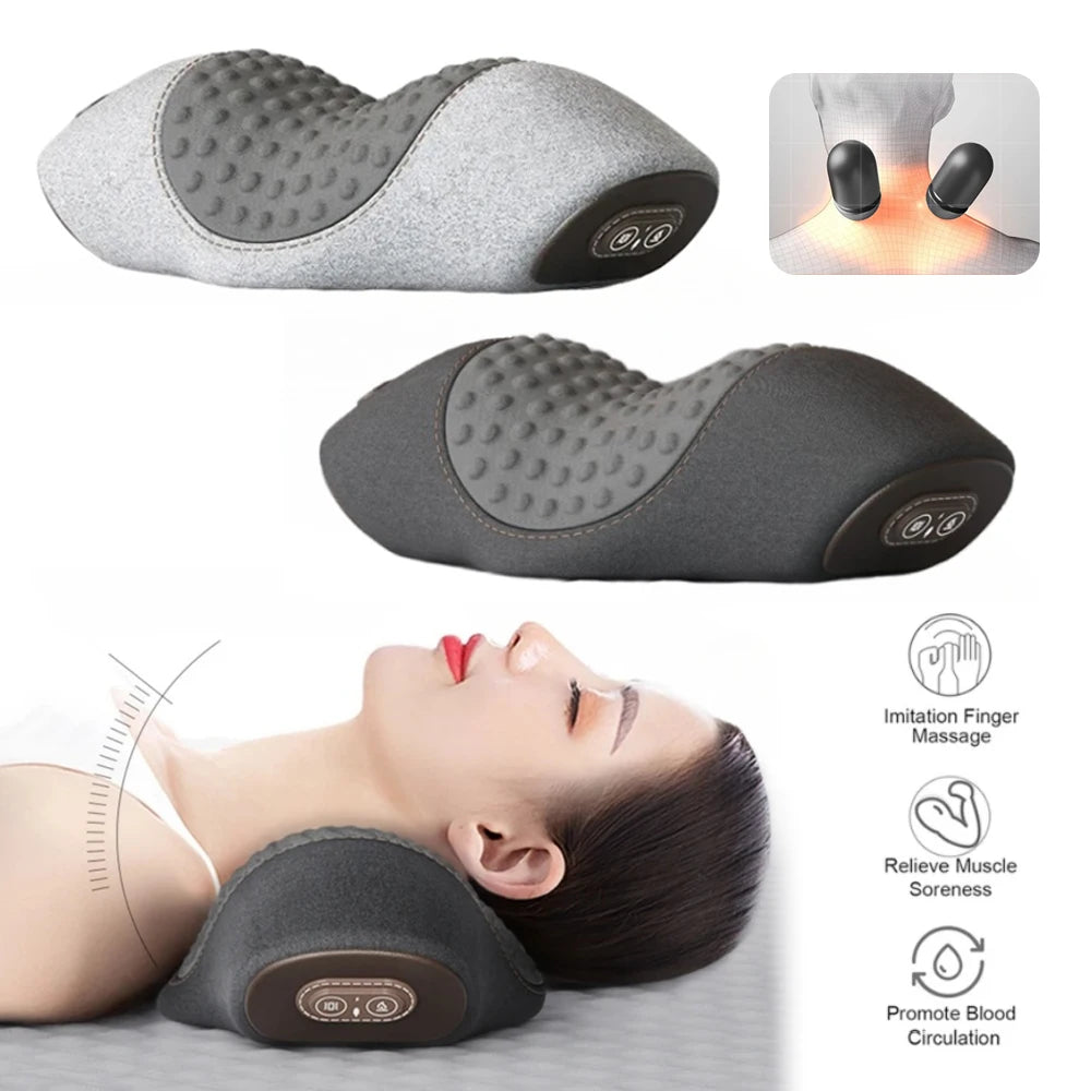 Electric Cervical Neck Massager Pillow with Heat & Vibration