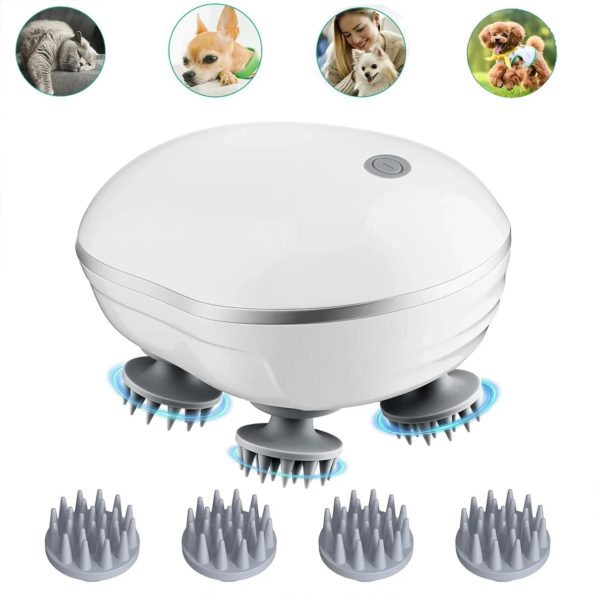 Electric Scalp Head Massager with Red Light Therapy