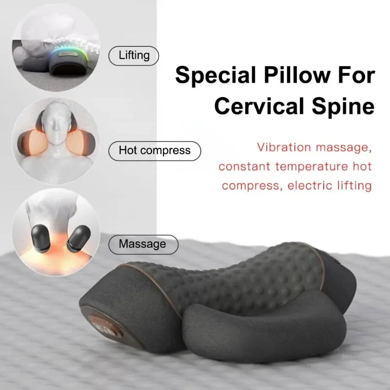 Electric Cervical Neck Massager Pillow with Heat & Vibration