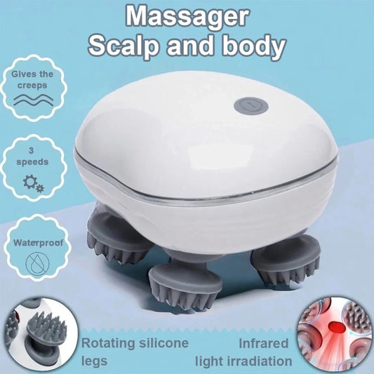 Electric Scalp Head Massager with Red Light Therapy