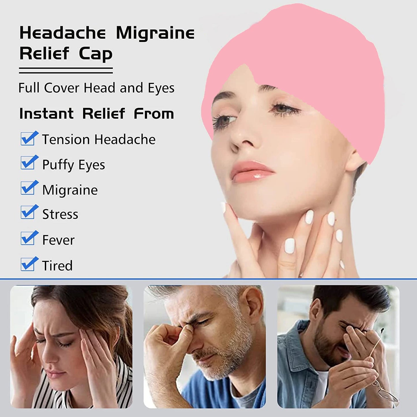 Hot & Cold Migraine Relief Therapy Cap