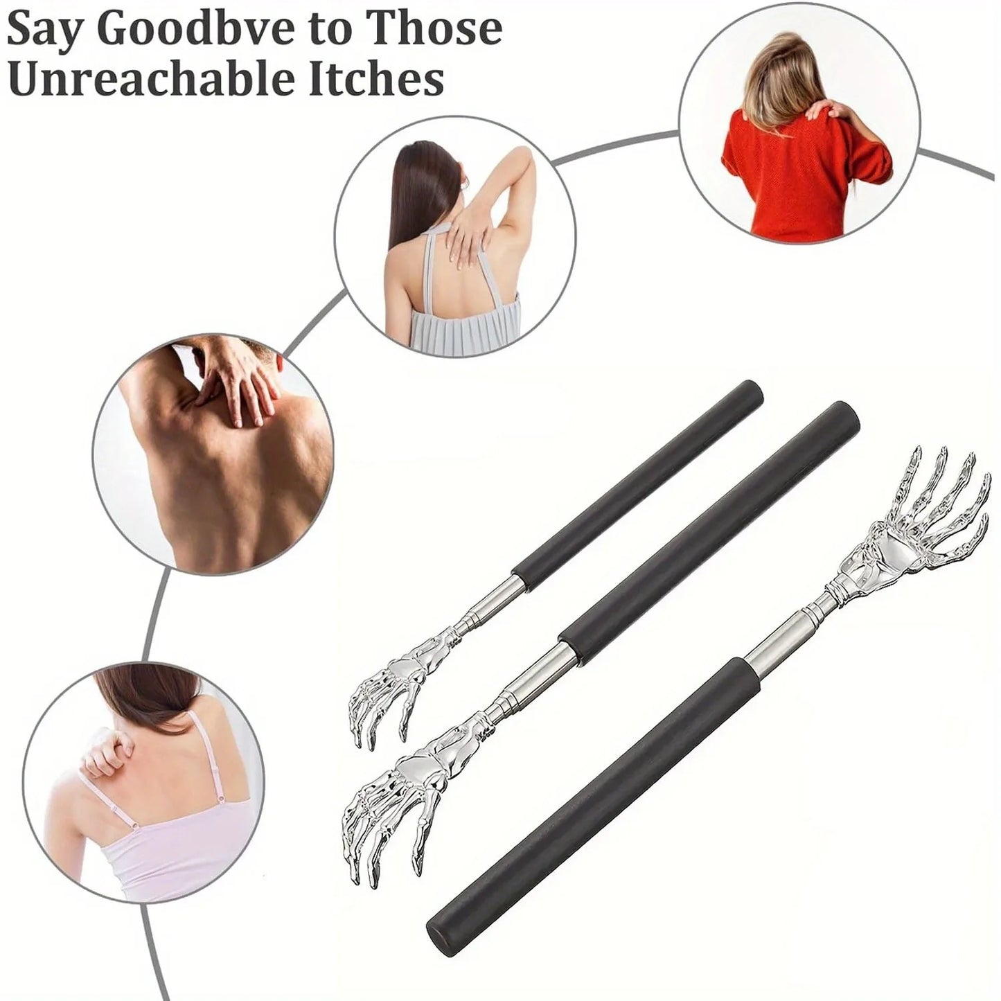 Portable Stainless Steel Telescoping Back Scratcher