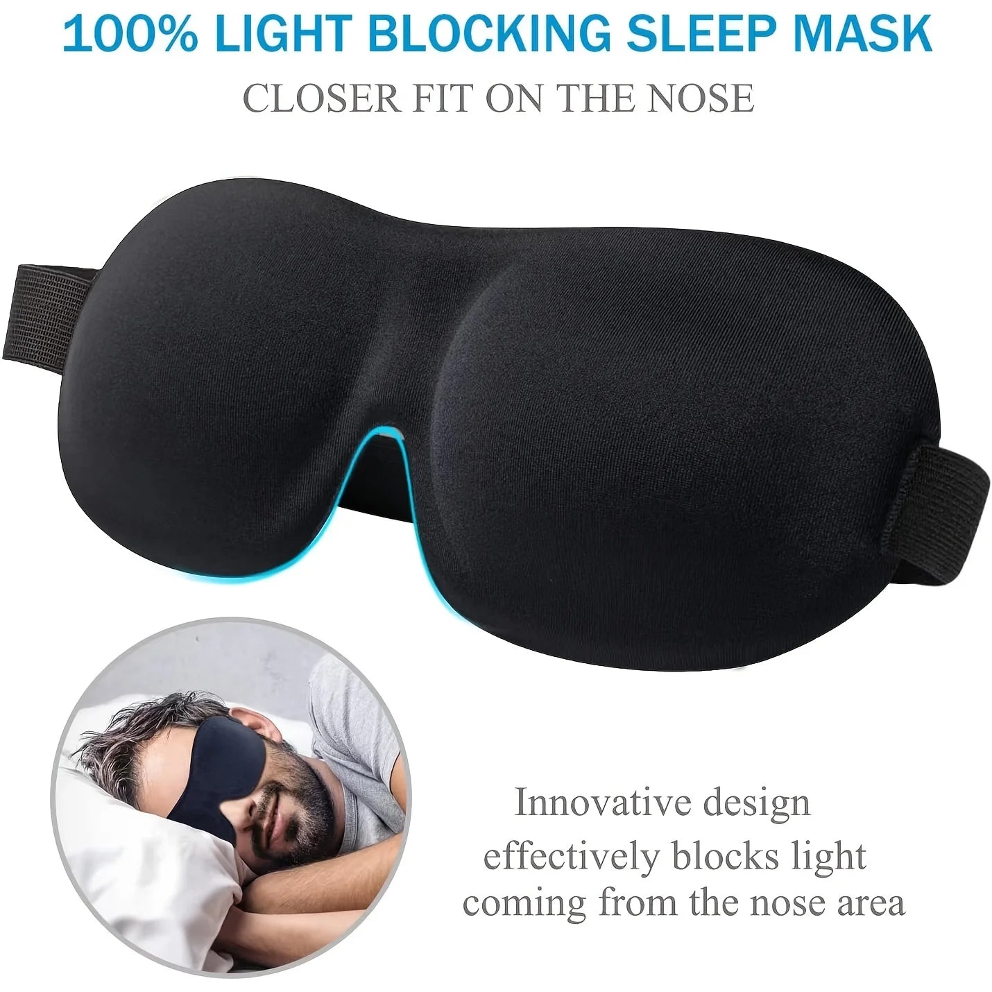 3D Memory Foam Contoured Blackout Sleep Mask