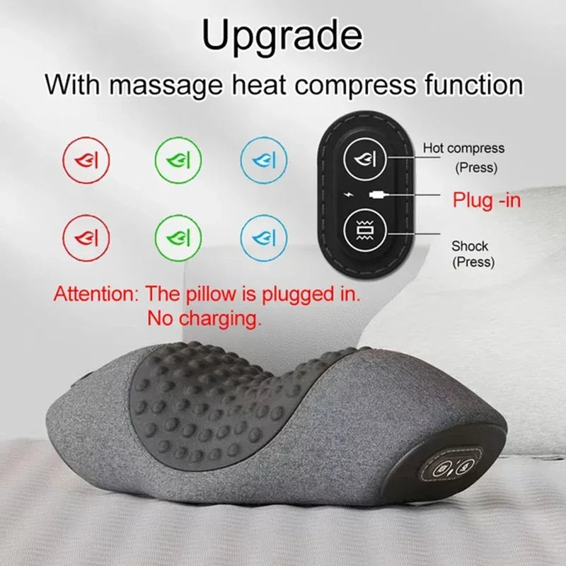 Electric Cervical Neck Massager Pillow with Heat & Vibration