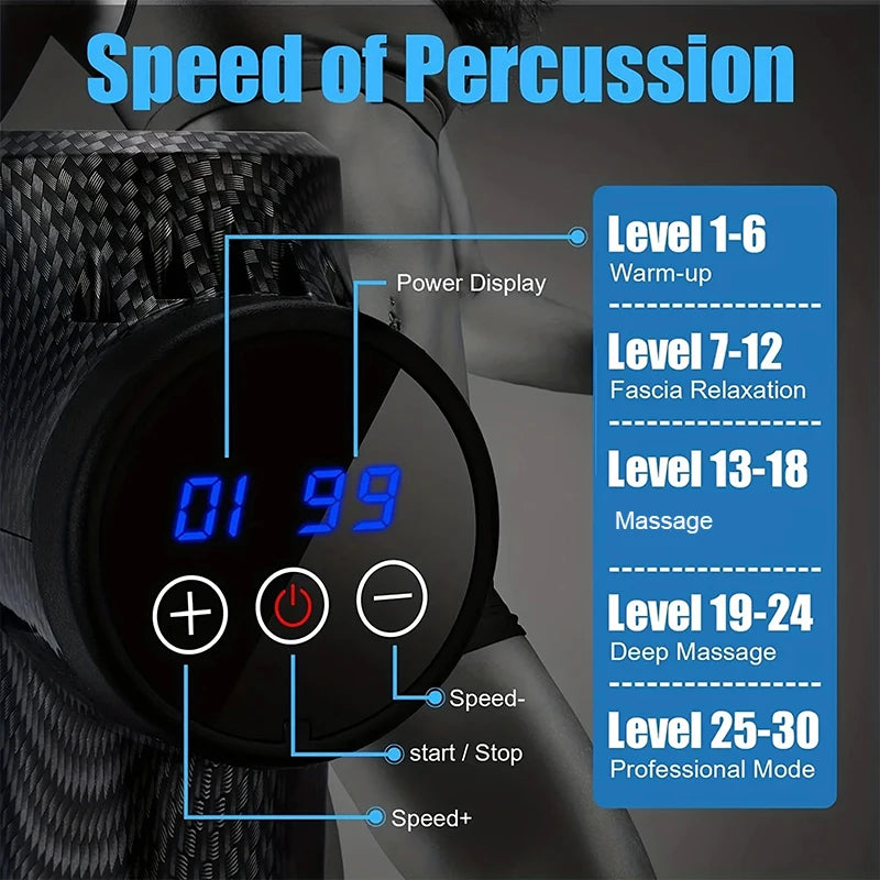 30-Level Percussion Massage Gun for Deep Tissue Relief