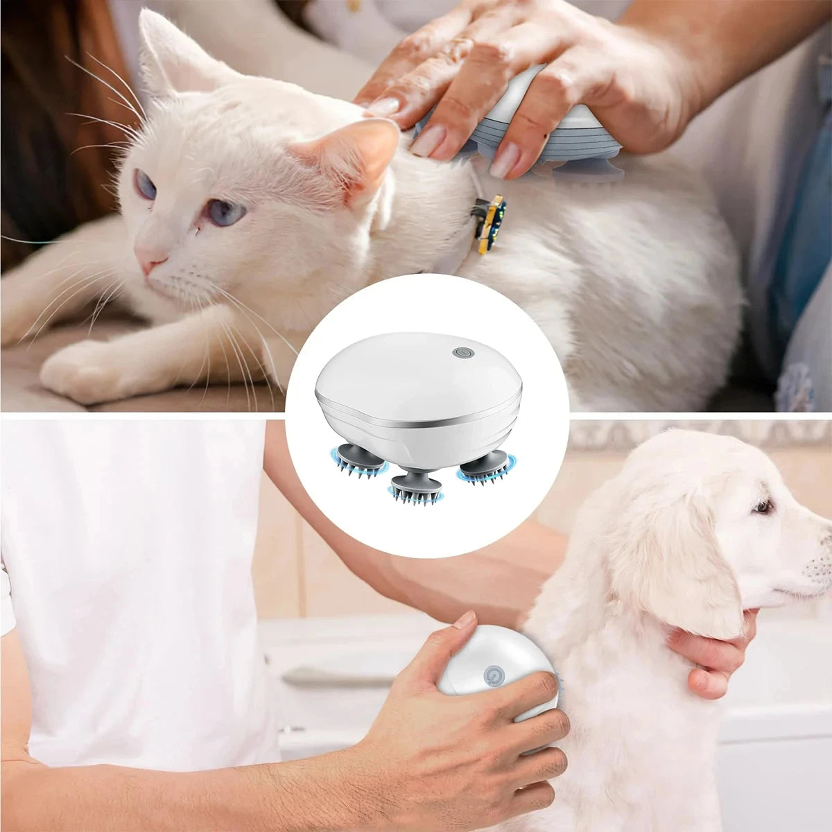 Electric Scalp Head Massager with Red Light Therapy